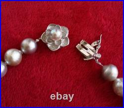 14K Silver South Sea Pearl Necklace & Earrings Set 9.5mm & 12mm 14K Silver South Sea Pearl Necklace & Earrings Set 9.5mm & 12mm