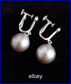14K Silver South Sea Pearl Necklace & Earrings Set 9.5mm & 12mm 14K Silver South Sea Pearl Necklace & Earrings Set 9.5mm & 12mm