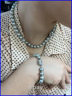14K White Gold Fancy Clasp Teal Pearl Bracelet 8.25 & Necklace 16.75 set 14K White Gold Fancy Clasp Teal Pearl Bracelet 8.25 & Necklace 16.75 set