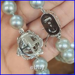 14K White Gold Fancy Clasp Teal Pearl Bracelet 8.25 & Necklace 16.75 set 14K White Gold Fancy Clasp Teal Pearl Bracelet 8.25 & Necklace 16.75 set