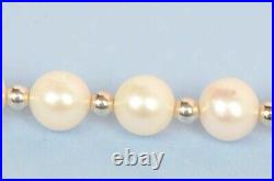 14K White Gold Natural White Genuine Pearl Necklace, Bracelet, Earrings Set