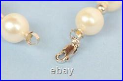 14K White Gold Natural White Genuine Pearl Necklace, Bracelet, Earrings Set