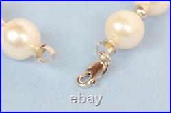 14K White Gold Natural White genuine Pearl Necklace, Bracelet, Earrings Set