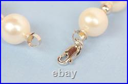 14K White Gold Natural White genuine Pearl Necklace, Bracelet, Earrings Set
