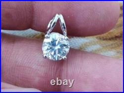 14K White Gold Plated 2.25 Ct Round Cut Moissanite Solitaire Shape Gift Pendant