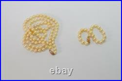 14K YG Akoya Pearl Necklace Bracelet Set