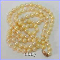 14K YG Akoya Pearl Necklace Bracelet Set