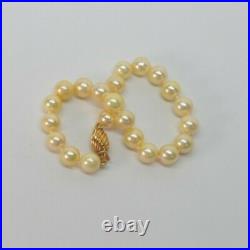 14K YG Akoya Pearl Necklace Bracelet Set