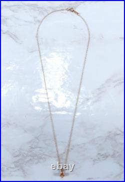 14K Yellow Gold 0.12 CT TW Diamond Pendant Necklace & Earrings Set Vintage 1.4G