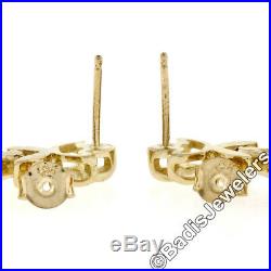 14K Yellow Gold 2.0ctw Oval Cut Bezel Set Peridot Open Drop Dangle Post Earrings