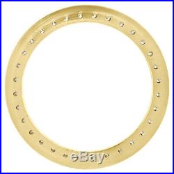 14K Yellow Gold Bead Set Diamond Bezel For 26mm Rolex DateJust Watch 1.35 CT