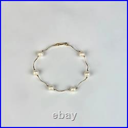 14K Yellow Gold Beautiful Freshwater Pearl Necklace Set for Women