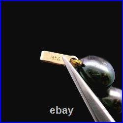 14K Yellow Gold Black Japan Pearl Necklace Stud Earrings Set with Cert 14K Yellow Gold Black Japan Pearl Necklace Stud Earrings Set with Cert