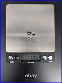 14K Yellow Gold Black Japan Pearl Necklace Stud Earrings Set with Cert