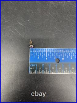 14K Yellow Gold Black Japan Pearl Necklace Stud Earrings Set with Cert