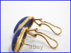 14K Yellow Gold & Blue Lapis Tear Drop Shape Pendant & Earring Set, 12.1 grams