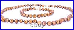 14K Yellow Gold Bronze Copper Freshwater Pearl Necklace 18 Bracelet 7.5 Set