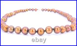 14K Yellow Gold Bronze Copper Freshwater Pearl Necklace 18 Bracelet 7.5 Set