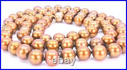 14K Yellow Gold Bronze Copper Freshwater Pearl Necklace 18 Bracelet 7.5 Set