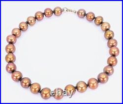 14K Yellow Gold Bronze Copper Freshwater Pearl Necklace 18 Bracelet 7.5 Set