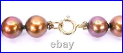 14K Yellow Gold Bronze Copper Freshwater Pearl Necklace 18 Bracelet 7.5 Set