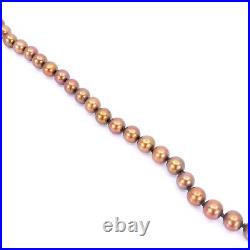 14K Yellow Gold Bronze Copper Freshwater Pearl Necklace 18 Bracelet 7.5 Set