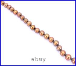 14K Yellow Gold Bronze Copper Freshwater Pearl Necklace 18 Bracelet 7.5 Set