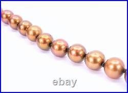 14K Yellow Gold Bronze Copper Freshwater Pearl Necklace 18 Bracelet 7.5 Set