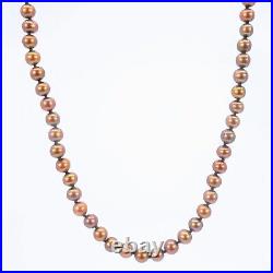 14K Yellow Gold Bronze Copper Freshwater Pearl Necklace 18 Bracelet 7.5 Set