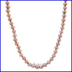 14K Yellow Gold Bronze Copper Freshwater Pearl Necklace 18 Bracelet 7.5 Set