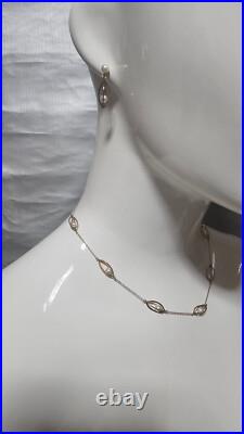 14K Yellow Gold Cultured Freshwater Pearl 15 Necklace & Earring Set Estate 14K Yellow Gold Cultured Freshwater Pearl 15 Necklace & Earring Set Estate