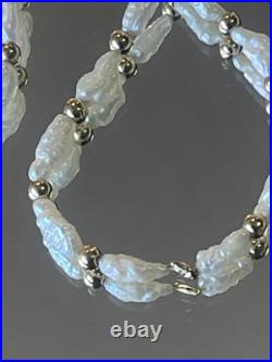 14K Yellow Gold Fresh Water Pearl Necklace 23.5 Bracelet 7 Set 9.72g Jewelry