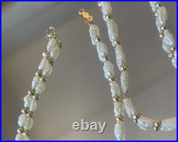14K Yellow Gold Fresh Water Pearl Necklace 23.5 Bracelet 7 Set 9.72g Jewelry