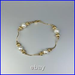 14K Yellow Gold Genuine White Pearl Jewelry Sets for Women Elegant Jewelry Gift