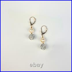 14K Yellow Gold Gorgeous Freshwater Pearl Set with Czech Crystal for Women 14K Yellow Gold Gorgeous Freshwater Pearl Set with Czech Crystal for Women