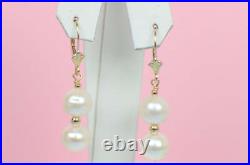 14K Yellow Gold Natural White genuine Pearl Necklace, Bracelet, Earrings Set 14K Yellow Gold Natural White genuine Pearl Necklace, Bracelet, Earrings Set
