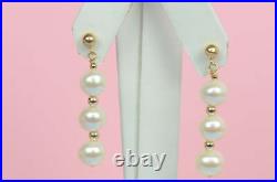 14K Yellow Gold Natural White genuine Pearl Necklace, Bracelet, Earrings Set 14K Yellow Gold Natural White genuine Pearl Necklace, Bracelet, Earrings Set
