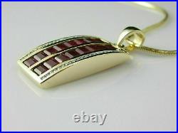 14K Yellow Gold Over Channel Set Engagement & Wedding Pendant 3.25 Ct VVS1 Ruby