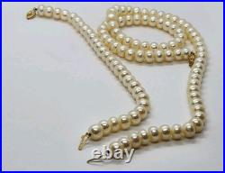 14K Yellow Gold Pearl Bracelet 7 and Necklace 18 Set