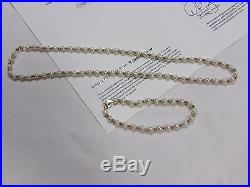 14K Yellow Gold & Pearl Bracelet & Necklace Set With Appraisal Sheet