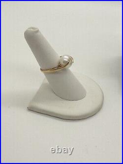 14K Yellow Gold Pearl Ring and Earring 3 Piece Set Ring MACYS Size 7