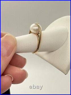 14K Yellow Gold Pearl Ring and Earring 3 Piece Set Ring MACYS Size 7