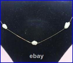 14K Yellow Gold & Pearls 18 in Necklace, 7 in Bracelet, & 1.5 in Earrings Set