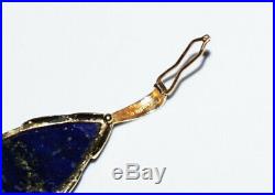 14K Yellow Gold Pendant set w. Drop Shaped Lapis Lazuli Accent (NoN)P23