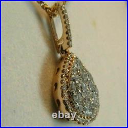 14K Yellow Gold Plated 2.50 Ct Round Moissanite Drop Shape Women's Gift Pendant