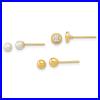 14K-Yellow-Gold-Set-of-Ball-Post-Pearl-Cubic-Zirconia-CZ-3-Pair-Stud-Earrings-01-wlre