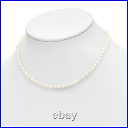 14K Yellow Gold White FW Pearl 14 in. Necklace, 5 in. Bracelet & Earring Set