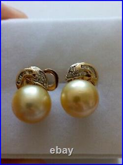 14Kt Gold South Sea Pearls and Diamonds Jewelry Set