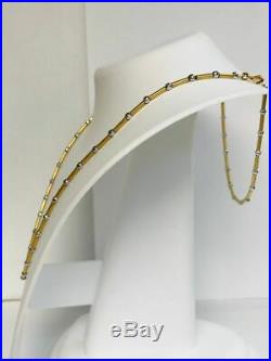14Kt White And Yellow Gold Bead Style Necklace and Bracelet Set