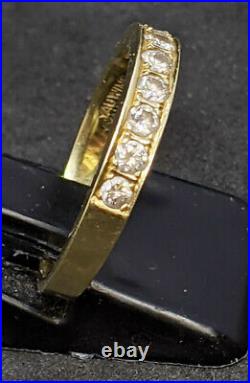 14Kt Yellow Gold Diamond Bead Set Band Size 7